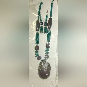 African style   matching necklace and earrings set
